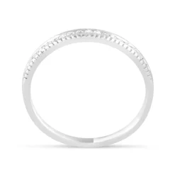 Ladies 9ct White Gold Beaded Edge Half Eternity Ring