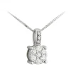 Ladies 9ct White Gold Blossom Diamond Pendant