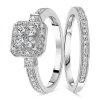 Ladies 9ct White Gold Diamond Quad Bridal Set .75ct