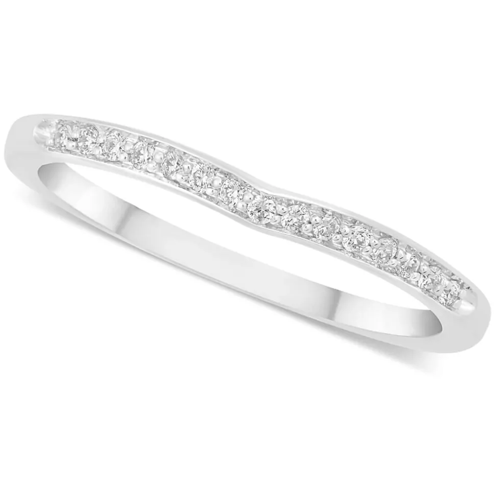 Ladies' 18ct White Gold Diamond-set Shaped Wedding Ring