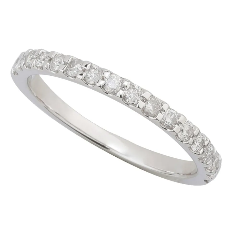 Ladies 18ct White Gold Diamond Claw Set Eternity Ring