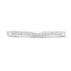 Ladies' 18ct White Gold Diamond-set Shaped Wedding Ring