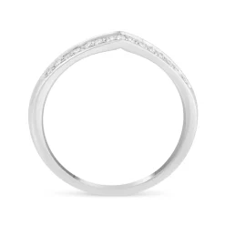 Ladies' 18ct White Gold Diamond-set Shaped Wedding Ring