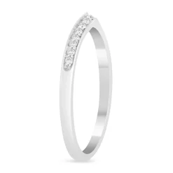 Ladies' 18ct White Gold Diamond-set Shaped Wedding Ring