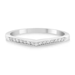 Ladies' 18ct White Gold Diamond-set Shaped Wedding Ring