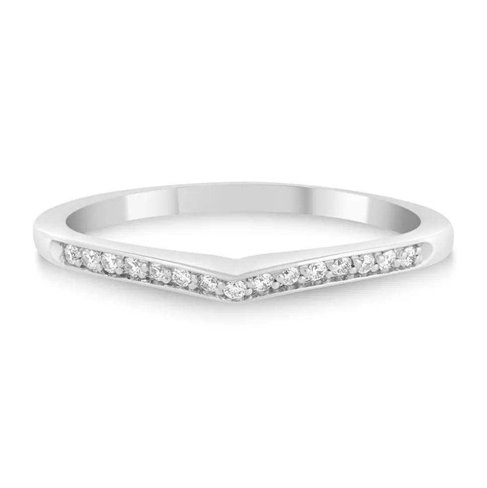 Ladies' 18ct White Gold Diamond-set Shaped Wedding Ring