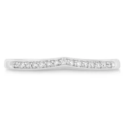 Ladies' 18ct White Gold Diamond-set Shaped Wedding Ring