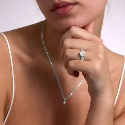 Ladies 9ct White Gold Diamond Quad Bridal Set .75ct