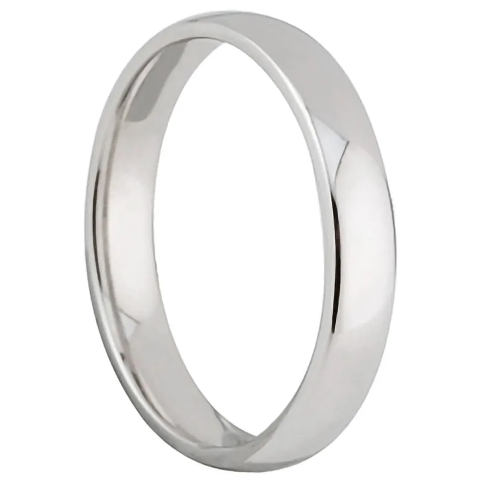 Ladies' 18ct white gold 3mm classic court wedding ring