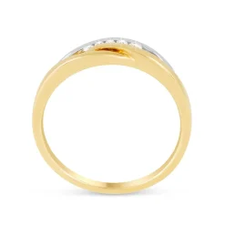 Ladies 9ct Yellow and White Gold Diamond Dress Ring