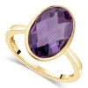 Ladies' 9ct Yellow Gold Oval Amethyst Ring