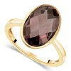 Ladies' 9ct Yellow Gold Oval Smokey Quartz Ring