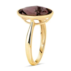 Ladies' 9ct Yellow Gold Oval Smokey Quartz Ring
