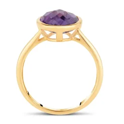 Ladies' 9ct Yellow Gold Oval Amethyst Ring