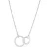 Ladies Double Interlocking Circle Sterling Silver Necklace