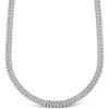 Ladies Sterling Silver Double Row Crystal necklace