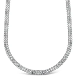 Ladies Sterling Silver Double Row Crystal necklace