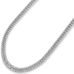 Ladies Sterling Silver Double Row Crystal necklace