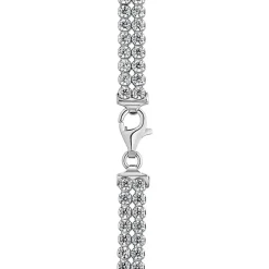 Ladies Sterling Silver Double Row Crystal necklace