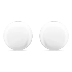 Ladies Sterling Silver Flat Polished Round 6mm Stud Earrings