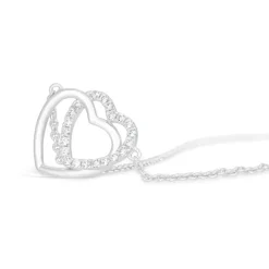 Ladies Sterling Silver Interlocking Heart Necklace