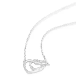 Ladies Sterling Silver Interlocking Heart Necklace