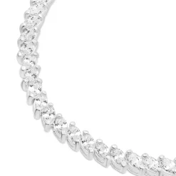 Ladies Sterling Silver Marquise Cut Cubic Zirconia Tennis Bracelet