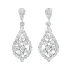 Ladies Sterling Silver Pear Shape Cubic Zirconia Sprinkle Drop
