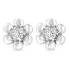 Little Treasure Sterling Silver Cubic Zirconia Flower Stud Earrings