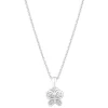 Little Treasure Sterling Silver Cubic Zirconia Butterfly Pendant (Chain Included)