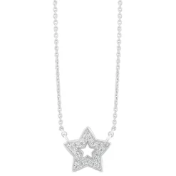 Little Treasure Sterling Silver Cubic Zirconia Star Hammock Necklet