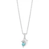 Little Treasure Sterling Silver Blue Crystal Dolphin Pendant (Chain Included)