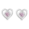 Little Treasure Sterling Silver Pink Crystal Heart Stud Earrings