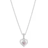 Little Treasure Sterling Silver Pink Crystal Heart Pendant (Chain Included)