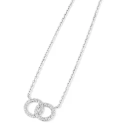 Little Treasure Sterling Silver Cubic Zirconia Circle Necklet
