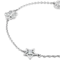 Little Treasure Sterling Silver Cubic Zirconia Children's Charm Bracelet