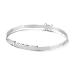 Little Treasure Sterling Silver Cubic Zirconia Bow Bangle