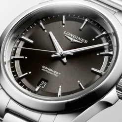 Longines Conquest 38mm Black Dial Steel Bracelet Watch