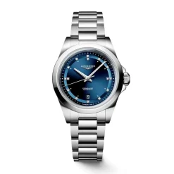 Longines Conquest 30mm Blue Dial Diamond Dots Steel Bracelet Watch