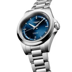 Longines Conquest 30mm Blue Dial Diamond Dots Steel Bracelet Watch