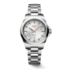 Longines Conquest 30mm Silver Dial Rose Gold Hands Steel Bracelet Watch