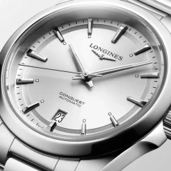 Longines Conquest 38mm Silver Dial Steel Bracelet Watch