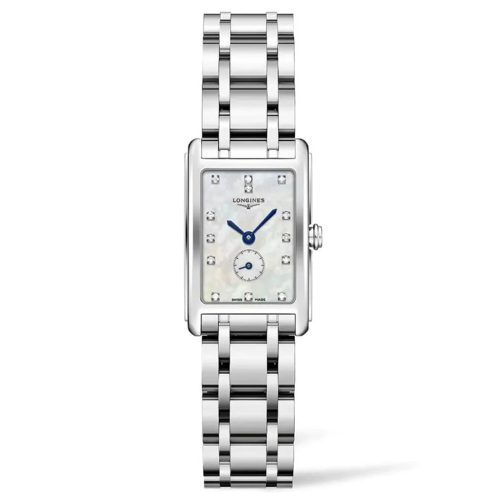 Longines DolceVita ladies' diamond dot mother of pearl dial stainless steel bracelet watch