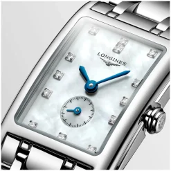 Longines DolceVita ladies' diamond dot mother of pearl dial stainless steel bracelet watch