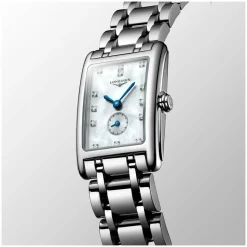 Longines DolceVita ladies' diamond dot mother of pearl dial stainless steel bracelet watch