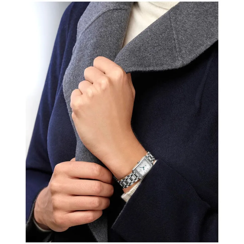 Longines DolceVita ladies' diamond dot mother of pearl dial stainless steel bracelet watch