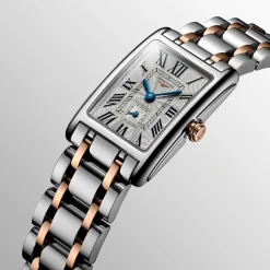 Longines DolceVita 20.80x32mm Silver Dial Steel & Rose Gold Bracelet Watch