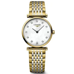 Longines Elegance La Grande Classique 24mm MOP Dial Diamond Dot Two Tone Bracelet Watch