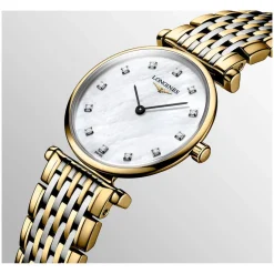 Longines Elegance La Grande Classique 24mm MOP Dial Diamond Dot Two Tone Bracelet Watch