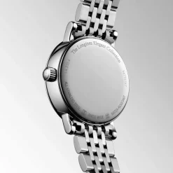 Longines Elegant 30mm MOP Dial Moonphase Diamond Dots Steel Bracelet Watch